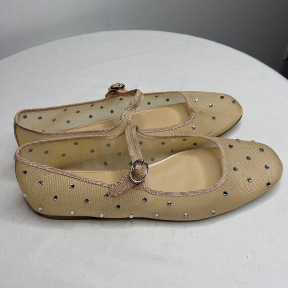 J.Crew Womens Mesh Rhinestone Mary Jane Flats Size 10 CD238 - Picture 6 of 13